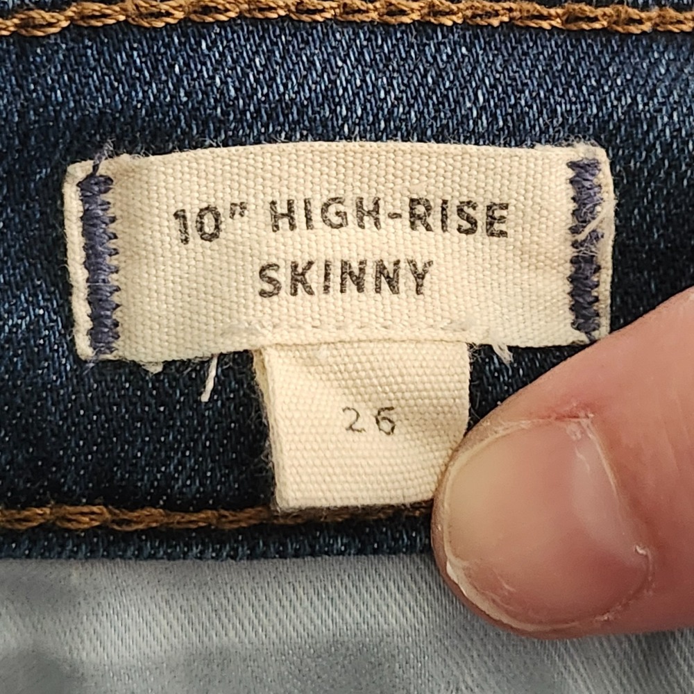 Madewell Jeans Womens 26 Blue 10" High Rise Skinny‎ Raw Hem Medium Wash  Stretch - Picture 6 of 12